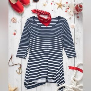 Lane Bryant Navy & White Stripe 3/4 Sleeve Tee – Size 18/20